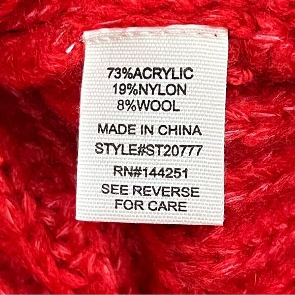 Jessica Simpson Red Cropped Wool Cardigan with Rhinestone Buttons Size Medium - Picture 13 of 14